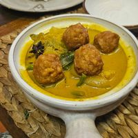 Curry with vegan meat balls at New Leaf Eatery in Siem Reap