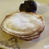 Apple mango pie with chocolate sorbet  at New Leaf Eatery in Siem Reap