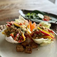 Larb tofu/mushrooms  at New Leaf Eatery in Siem Reap
