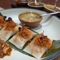 Rice noodle dumplings at Burma Burma in New Delhi