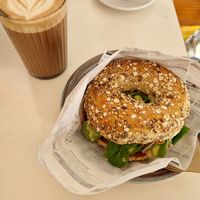 Breakfast bagel (grilled veggies) at Brocca Cafe in Berlin