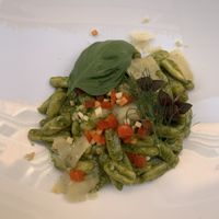 Cavatelli pasta with aromatic herb pesto  at Il Margutta in Rome