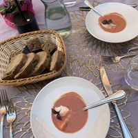 Gazpacho free starter  at Il Margutta in Rome