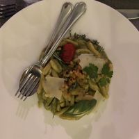 Pesto tagliatelle pasta! Yum at Il Margutta in Rome