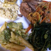 mixed warm platter from buffet at Il Margutta in Rome