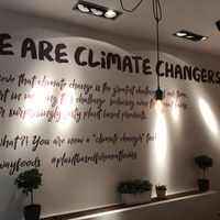Plant based food is an effective and necessary change towards a better climate! Cool messages on the walls.  at Greenway in Leuven