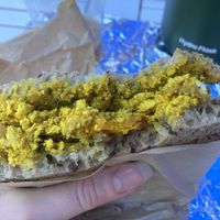 “Shaniya” sandwich on seeded sourdough  at BreadHive Bakery & Cafe in Buffalo