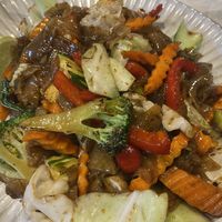 Beautifully cooked and crisp vegetables, lovely flavour, but far too oily for my liking   at Imm Thai Cafe in Cairns