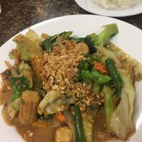 Satay veggie stir fry (asked for no fish sauce, shrimp paste, etc) at Imm Thai Cafe in Cairns
