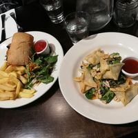 Burger and wonton at The Blacksmith Eatery and Bar in Auckland