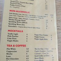 Drinks menu at The Blacksmith Eatery and Bar in Auckland