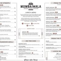 Lunch Menu at Mumbaiwala Indian Street Kitchen in Christchurch