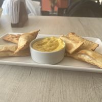 Tequeños de saltado with salsa huancaina  at Restaurant Paracas in Paracas