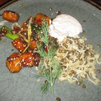 Main course at Betty's Vegetarian Restaurant in Amsterdam