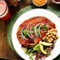 Vegan entomatadas  at Nomada Organics & Gourmet in La Paz