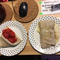 “Berry blin” and “Banana-chocolate” with vegan condensed milk at BerryBlin in St Petersburg