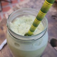 Iced Macha Latte at Naturalia Cafe in Medellin
