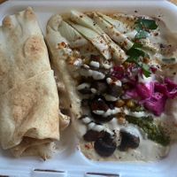 Hummus with mushrooms   at Akko Hummus Bar in Leipzig