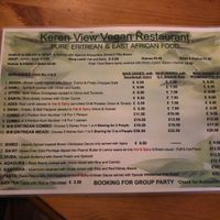 Food menu  at Keren View in North London