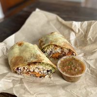 Vegan yam breakfast burrito 🌯 super tasty  at Blue Scorcher Bakery Cafe in Astoria