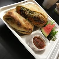 Yam burrito ! at Blue Scorcher Bakery Cafe in Astoria