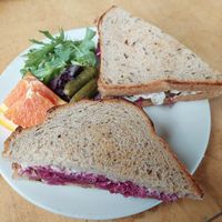 Tempeh Ruben was great at Blue Scorcher Bakery Cafe in Astoria