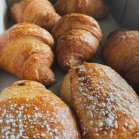 Vegan croissants and vegan pain au chocolat.   at Blue Scorcher Bakery Cafe in Astoria