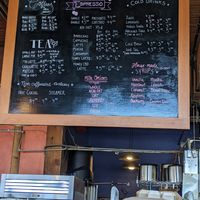 Beverage menu at Blue Scorcher Bakery Cafe in Astoria