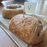Chocolate croissant & cinnamon roll   at Blue Scorcher Bakery Cafe in Astoria