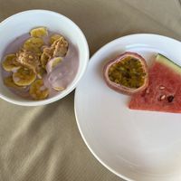 Soy yogurt, peanut butter and banana. Watermelon and passion fruit.   at Mama Beach Residence in Koh Phi Phi