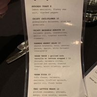 Separate vegan menu at Cork & Fork in La Quinta