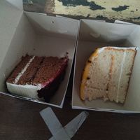 Blueberry and passion fruit cake at Vegan Delights Cafe in Ipoh