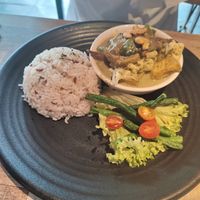 Green curry at Vegan Delights Cafe in Ipoh