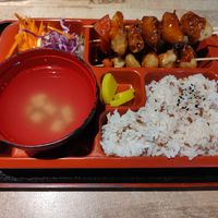 Chicken Teriyaki Kebab Bento Set. RM 14.90 at Vegan Delights Cafe in Ipoh