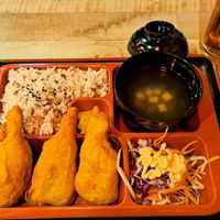 Chicken drumsticks bento at Vegan Delights Cafe in Ipoh