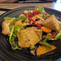 Tofu in black bean sauce at Vegan Delights Cafe in Ipoh