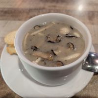 Mushroom soup at Vegan Delights Cafe in Ipoh