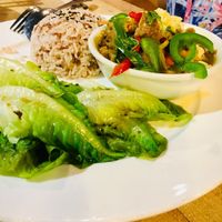 Monkey Head Mushroom With Thai Basil Leaves at Vegan Delights Cafe in Ipoh