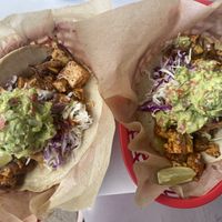 Tofu tacos, made vegan (some toppings omitted)   at Tiki Tacos in Kapaa