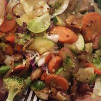 Grilled veggie over salad, also a taco option at Tiki Tacos in Kapaa