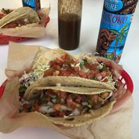 Tofu taco and Royal Hawaiian Veggie Taco at Tiki Tacos in Kapaa
