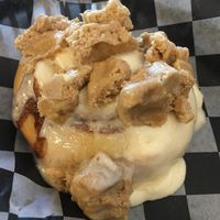 Roll with chai frosting and snickerdoodle cookie dough. Amazing!! at Cinnaholic in Lancaster