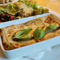 Vegan lasagna at Bolhoed in Amsterdam