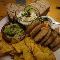 3 appetizers(hummus, Tzatziki, Guacamole) at Bolhoed in Amsterdam