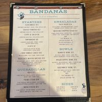 Menu at Bandanas Mexican Grille in Wildwood Crest