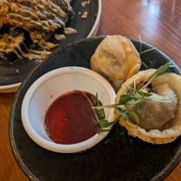 Mushroom dumplings with chili sauce at No. Twelve in Nottingham