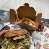 Kentucky burger. I actually liked the fries more !  at PLANTA Burger in Toronto