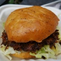 vegan crab cake at PLANTA Burger in Toronto
