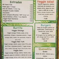 Veggie section and all burgers in the menu you can get vegan at Planet Beat in Marbella