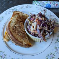 Grilled cheeze w/ slaw instead of fruit at Wicked Willow in Stevens Point